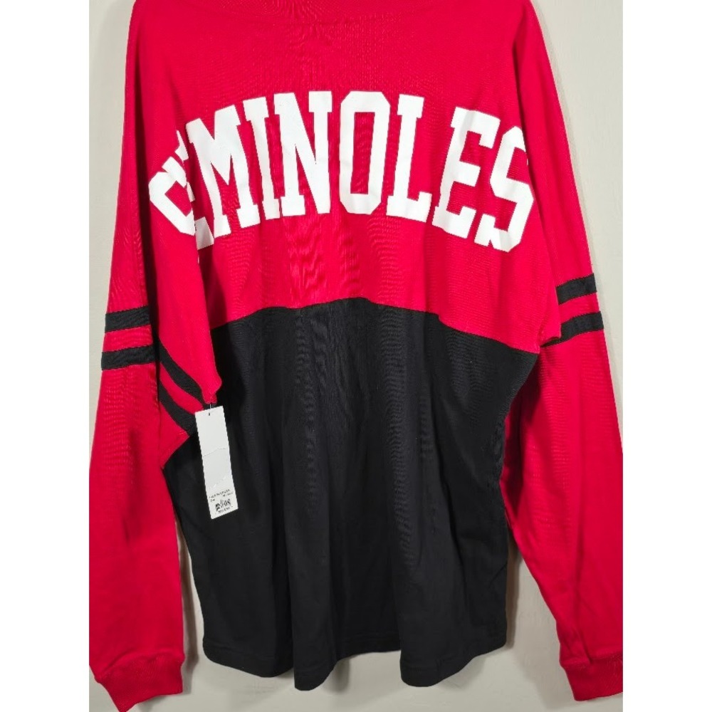 Boxercraft Seminoles Long Sleeve Color Block‎ NWT Top Red and Black XL